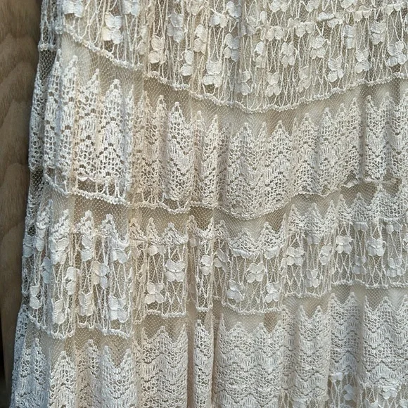Multiples Cream Lace Tiered Maxi Skirt - Picture 4 of 11